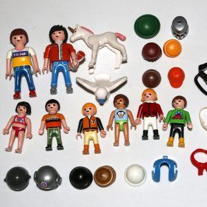 PLAYMOBIL FIGURES child boy woman man unicorn dove bird headgear accessories lot